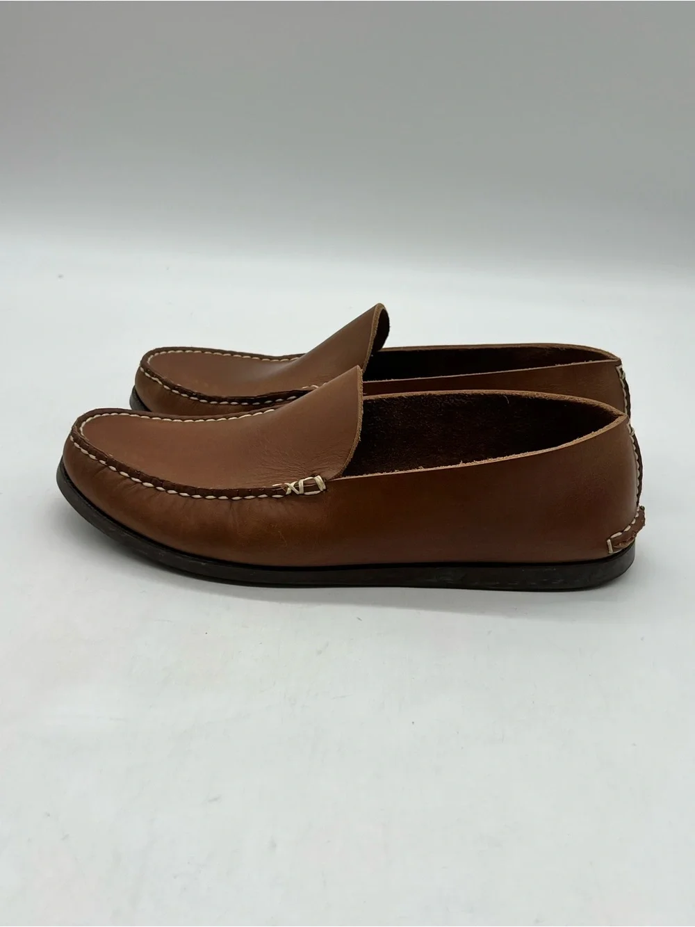 Oak Street Bootmakers Mens 10.5D Brown Leather Slip Moc Natural Chromexcel Shoes